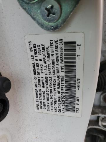 2015 HONDA CIVIC LX - 19XFB2F51FE111868