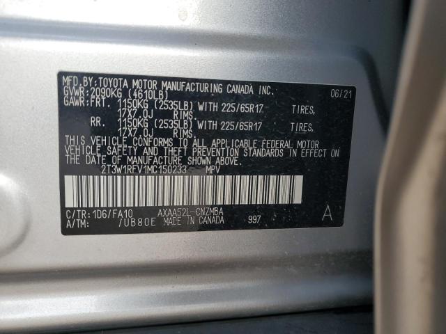 2021 TOYOTA RAV4 XLE - 2T3W1RFV1MC150233