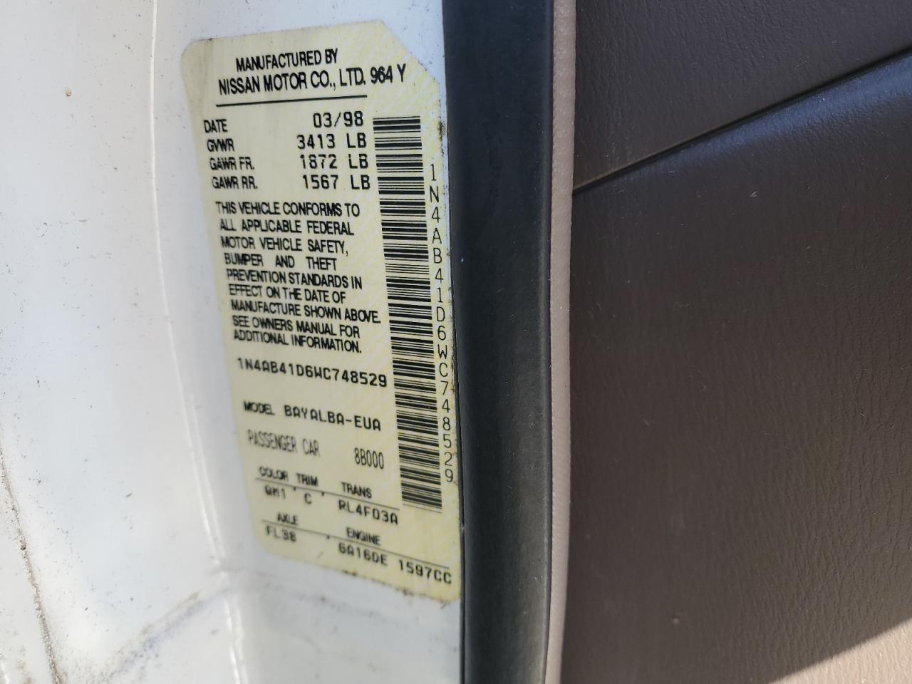 Lot #3290350789 1998 NISSAN SENTRA E