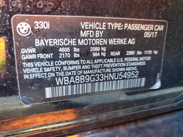 2017 BMW 330 I - WBA8B9G33HNU54952