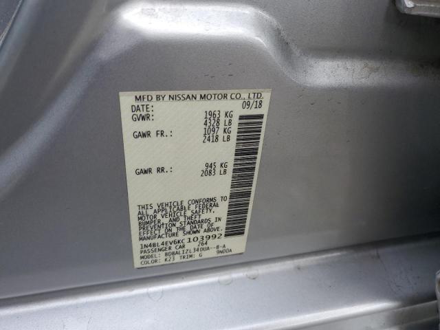 2019 NISSAN ALTIMA SL 1N4BL4EV6KC103992