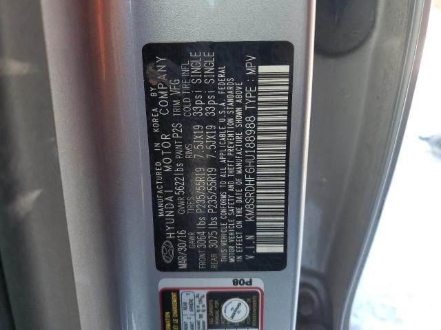 2017 HYUNDAI SANTA FE S KM8SRDHF6HU188988