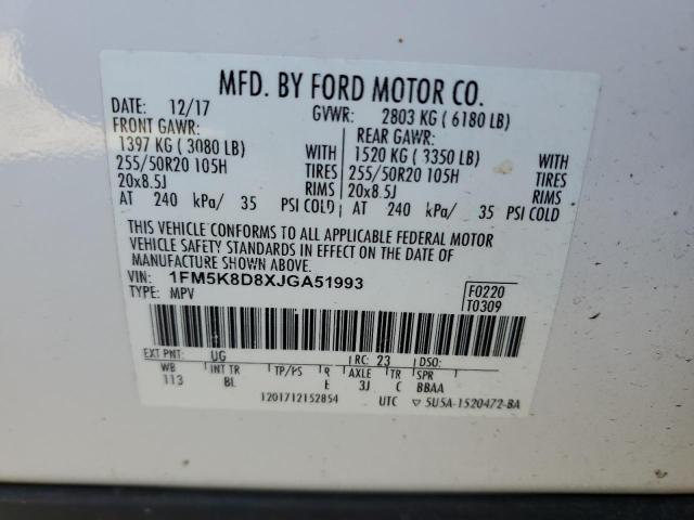 2018 FORD EXPLORER X - 1FM5K8D8XJGA51993