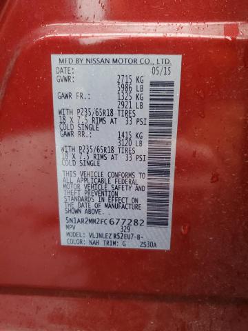 2015 NISSAN PATHFINDER - 5N1AR2MM2FC677282