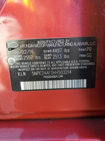 2017 HYUNDAI SONATA SE - 5NPE24AF0HH503214