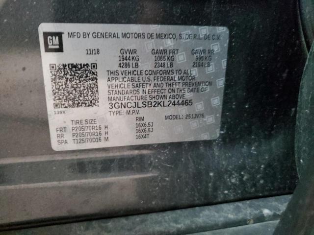 2019 CHEVROLET TRAX 1LT - 3GNCJLSB2KL244465