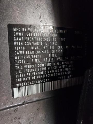 2016 VOLKSWAGEN TIGUAN S - WVGAV7AX7GW553421