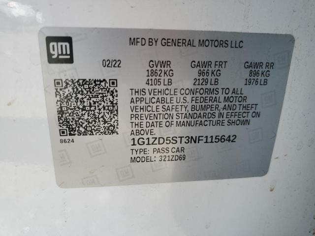 2022 CHEVROLET MALIBU LT - 1G1ZD5ST3NF115642