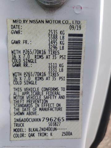 2019 NISSAN FRONTIER S - 1N6AD0CUXKN796265