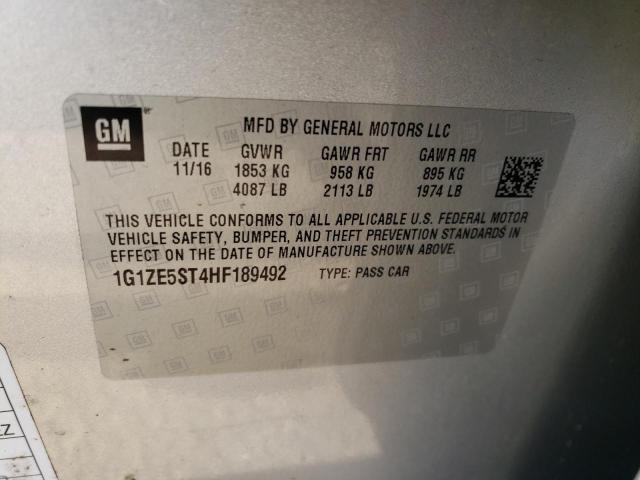 2017 CHEVROLET MALIBU LT 1G1ZE5ST4HF189492