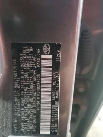 2017 TOYOTA CAMRY LE - 4T1BF1FK3HU288005