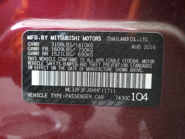 2017 MITSUBISHI MIRAGE G4 ML32F3FJ6HHF11711