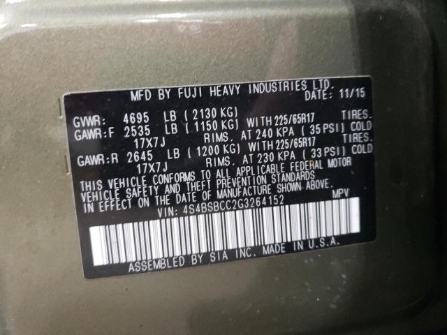 2016 SUBARU OUTBACK 2. - 4S4BSBCC2G3264152