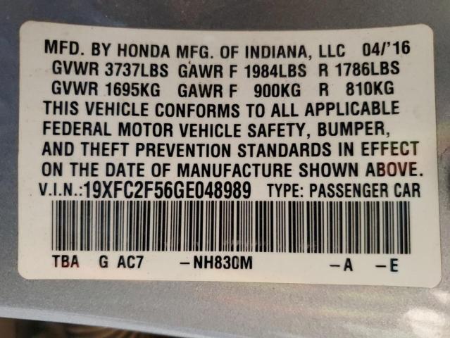 2016 HONDA CIVIC LX 19XFC2F56GE048989