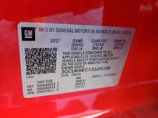 2018 CHEVROLET SILVERADO - 3GCUKREC7JG205329