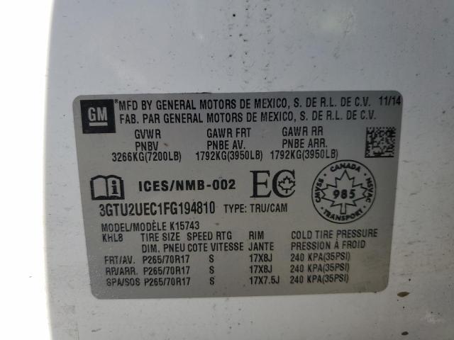 2015 GMC SIERRA K15 3GTU2UEC1FG194810