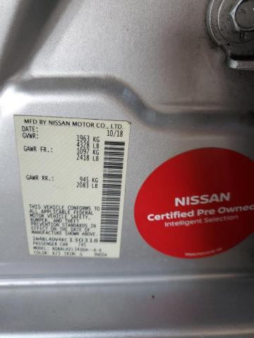 2019 NISSAN ALTIMA SV - 1N4BL4DV4KC130318