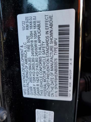2022 HONDA PILOT EXL - 5FNYF6H53NB093576