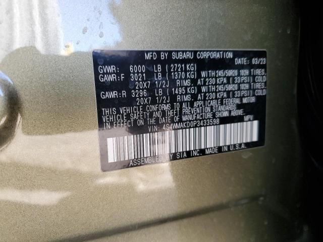 2023 SUBARU ASCENT LIM - 4S4WMAKD0P3433598