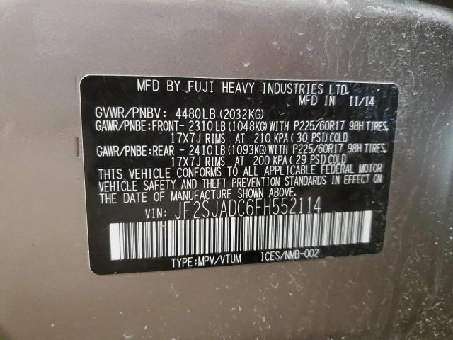 2015 SUBARU FORESTER 2 - JF2SJADC6FH552114