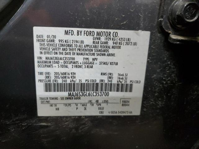 2020 FORD ECOSPORT S - MAJ6S3GL6LC353700
