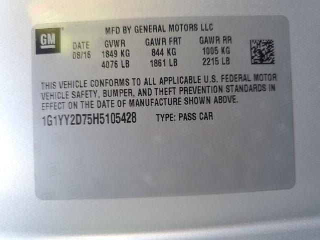 2017 CHEVROLET CORVETTE G - 1G1YY2D75H5105428