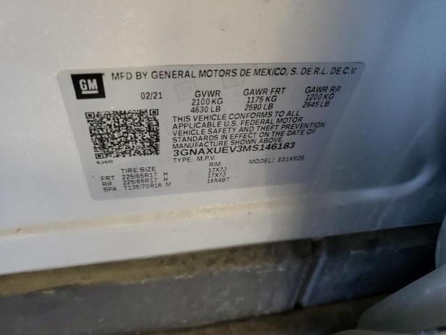 2021 CHEVROLET EQUINOX LT 3GNAXUEV3MS146183