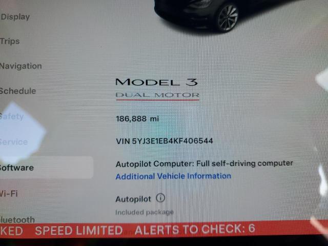 2019 TESLA MODEL 3 - 5YJ3E1EB4KF406544