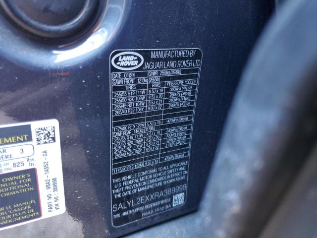 2024 LAND ROVER RANGE ROVE - SALYL2EXXRA389998