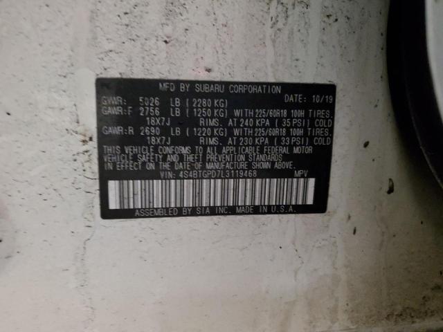 2020 SUBARU OUTBACK TO 4S4BTGPD7L3119468