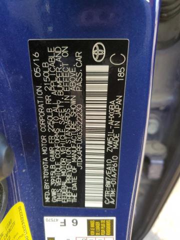 2016 TOYOTA PRIUS - JTDKARFUXG3522230