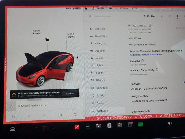 2022 TESLA MODEL 3 - 5YJ3E1EB7NF304997