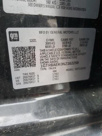 2022 GMC SIERRA LIM - 1GTR8AEK0NZ162259