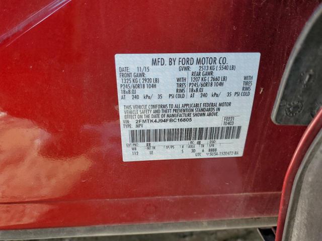 2015 FORD EDGE SEL - 2FMTK4J94FBC16805