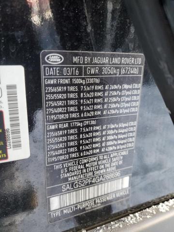 2016 LAND ROVER RANGE ROVE - SALGS2PF4GA288696