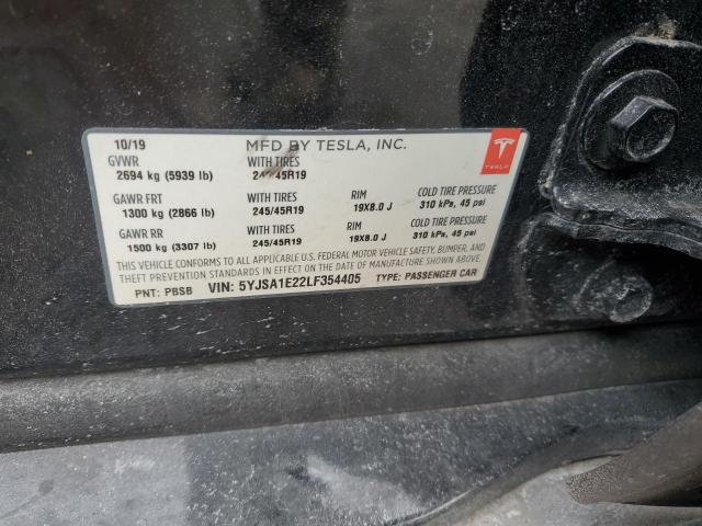 2020 TESLA MODEL S 5YJSA1E22LF354405