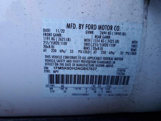 2022 FORD EXPLORER X - 1FMSK8DH2NGB57637