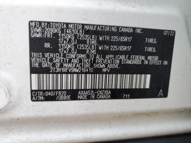 2022 TOYOTA RAV4 LE 2T3H1RFV9NW216410