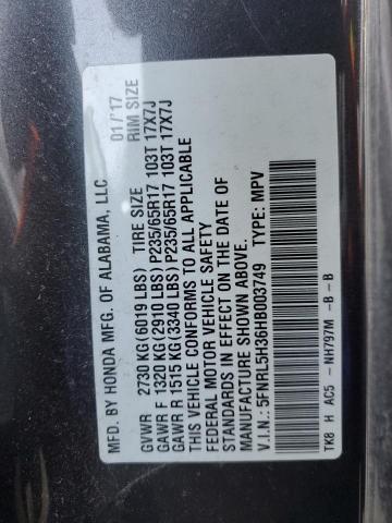 2017 HONDA ODYSSEY SE - 5FNRL5H36HB003749