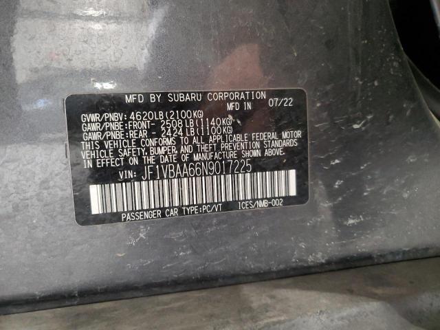 2022 SUBARU WRX JF1VBAA66N9017225