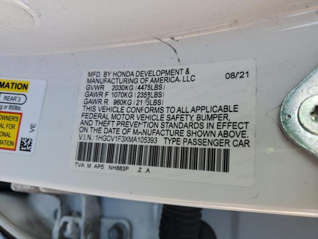 2021 HONDA ACCORD SPO - 1HGCV1F3XMA105393