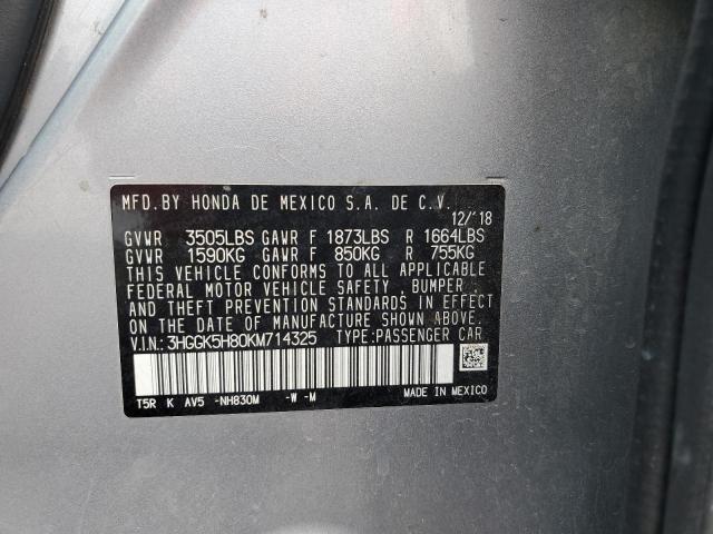 2019 HONDA FIT EX - 3HGGK5H80KM714325
