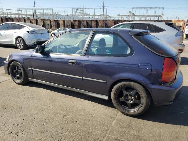 HONDA CIVIC CX 1997 blue hatchbac gas 2HGEJ6320VH114202 photo #3