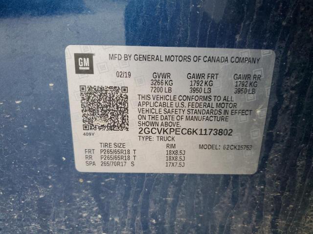 2019 CHEVROLET SILVERADO - 2GCVKPEC6K1173802