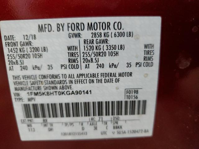2019 FORD EXPLORER P - 1FM5K8HT0KGA90141