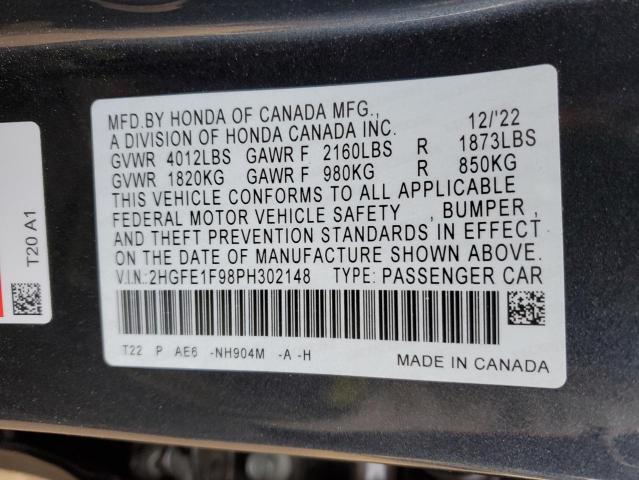 2023 HONDA CIVIC TOUR - 2HGFE1F98PH302148