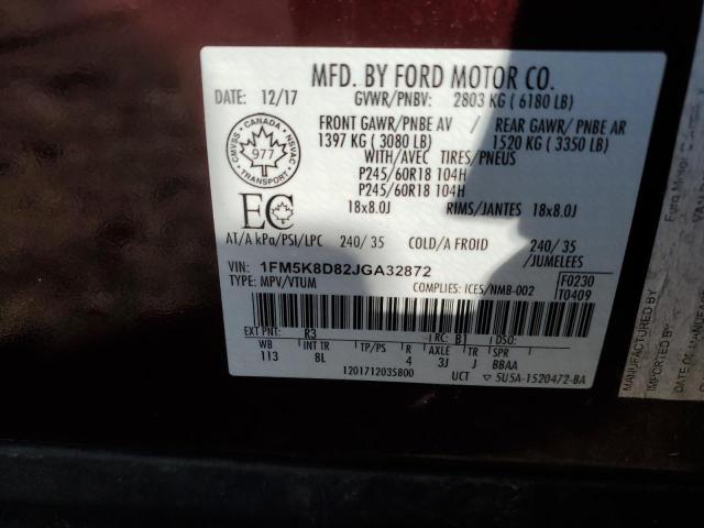 2018 FORD EXPLORER X 1FM5K8D82JGA32872