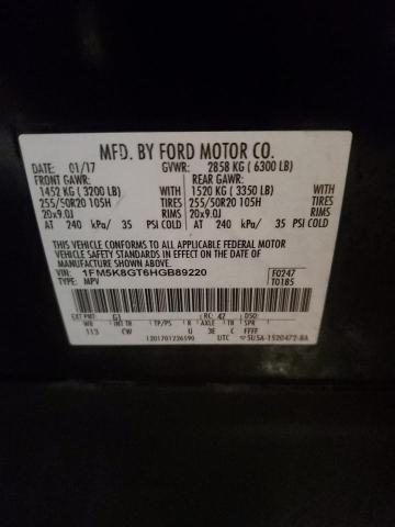 2017 FORD EXPLORER S - 1FM5K8GT6HGB89220