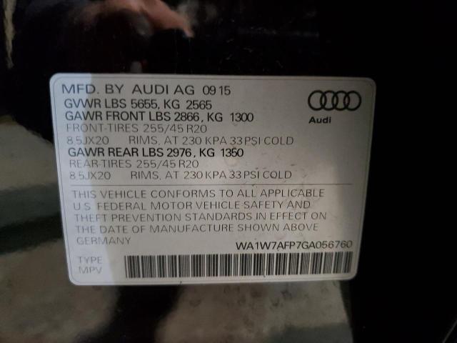 2016 AUDI Q5 PRESTIG WA1W7AFP7GA056760