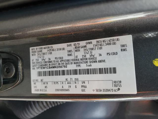 2021 FORD F150 SUPER 1FTEW1CB4MKD56792